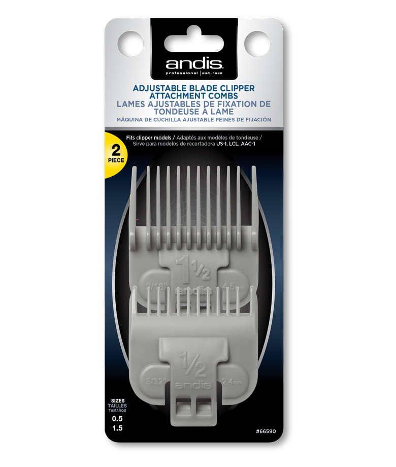 Andis Snap-On Blade Attachment Combs â€” Dual Pack 0.5 & 1.5